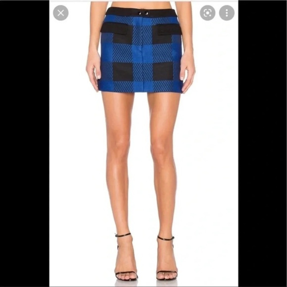 Rag & Bone Blue and Black Plaid Mini Skirt